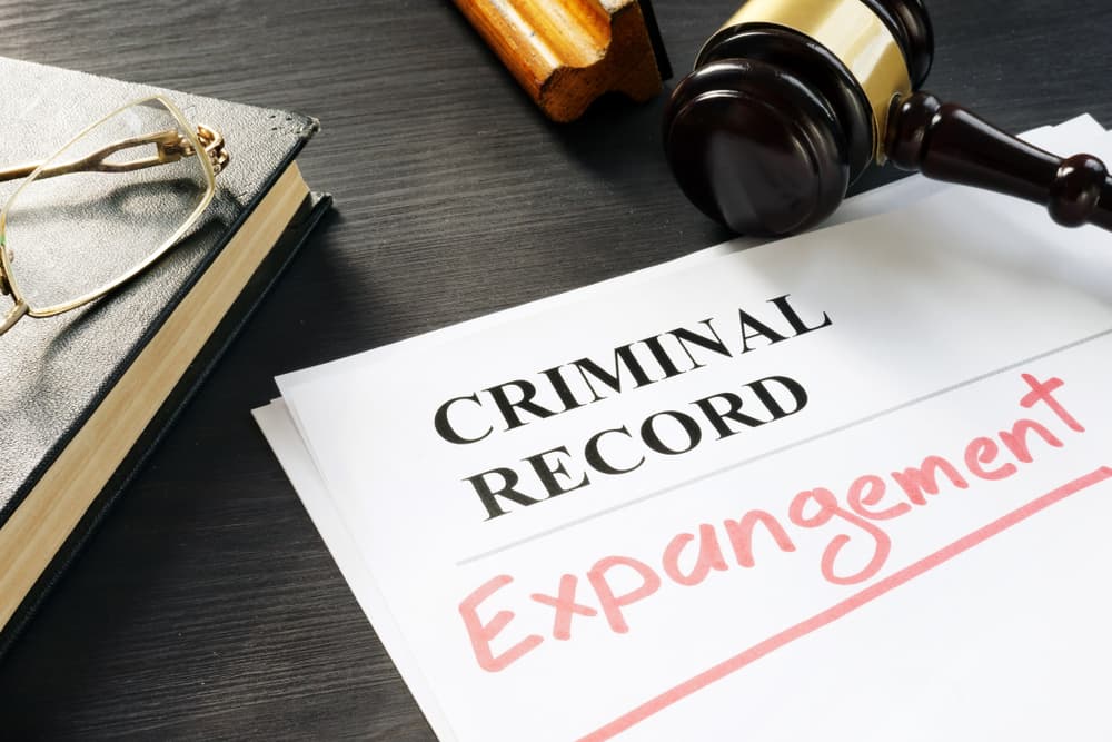 Expunging a criminal record: Expungement written on a document.






