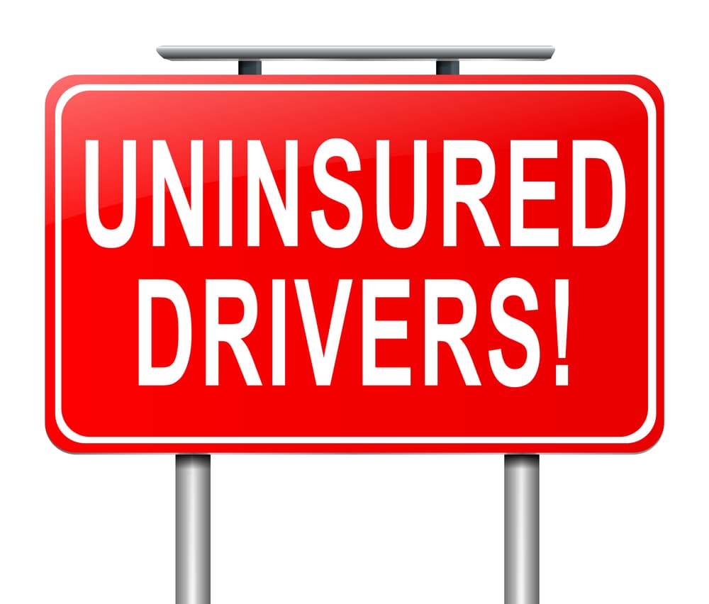 Illustration depicting a sign with an uninsured drivers